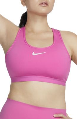 Nike Dri-FIT Swish High Support Sports Bra in Playful Pink/White