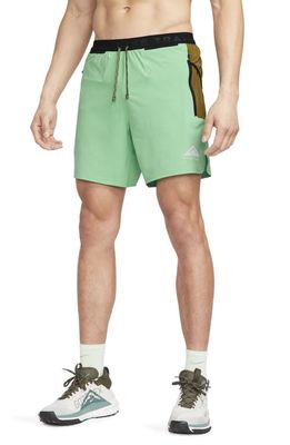 Nike Dri-FIT Trail Running Shorts in Green/Olive/White