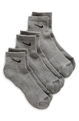 Nike Dry 3-Pack Everyday Plus Cushion Ankle Training Socks in Carbon Heather/Black