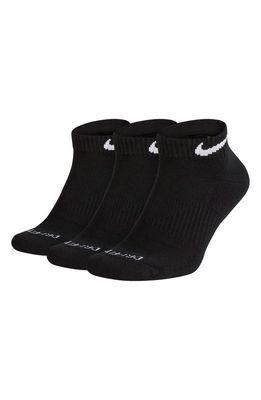 Nike Dry 3-Pack Everyday Plus Cushion Low Training Socks in Black/White