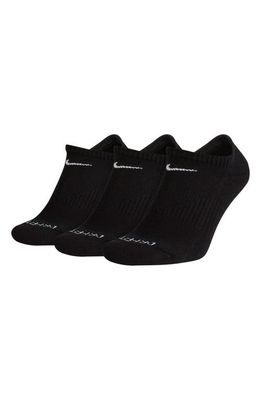 Nike Dry 3-Pack Everyday Plus No Show Socks in Black/White