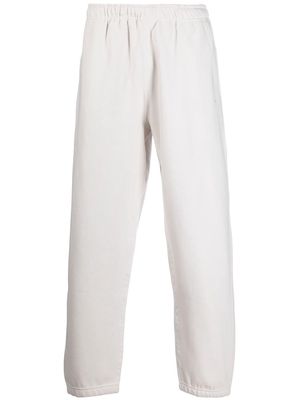 Nike elasticated-waistband cotton track pants - White