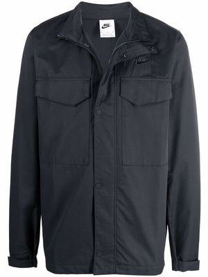 Nike embroidered-logo high-neck lightweight jacket - Black