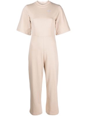 Nike embroidered Swoosh-logo jumpsuit - Neutrals