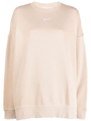 Nike embroidered-swoosh sweatshirt - Neutrals