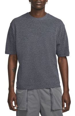 Nike Engineered Short Sleeve Sweater in Dark Smoke Grey/Black
