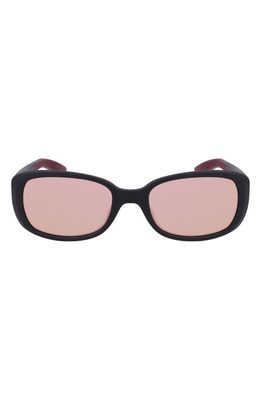 Nike Epic Breeze 135mm Rectangular Sunglasses in Matte Black/Rose Gold Mirror