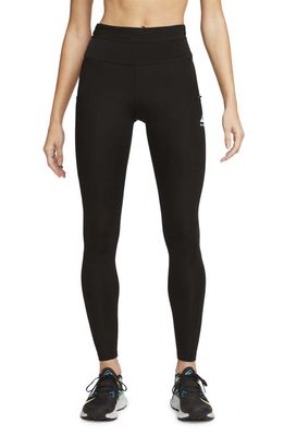 Nike Epic Luxe Mid-Rise Trail Running Leggings in Black/Black/White