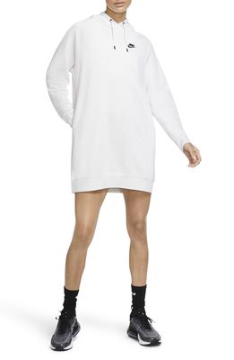 Nike Essential Fleece Hooded Sweatshirt Dress in Birch Heather/black