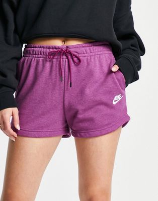 Nike Essential Fleece shorts in purple-Pink