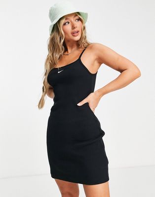Nike Essential ribbed body-conscious dress in black