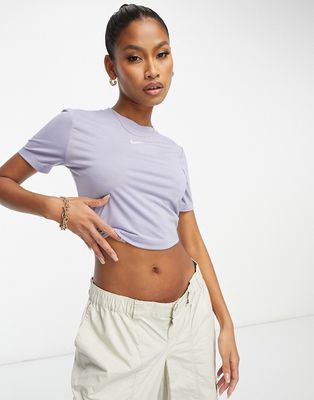 Nike Essential slim cropped top in purple