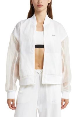 Nike Essentials Bomber Jacket in White/Black