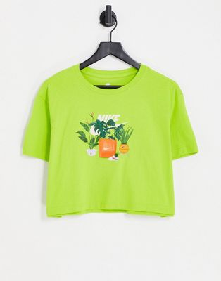Nike Essentials cropped graphic T-shirt in green