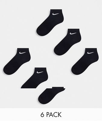 Nike Everyday Cushioned 6 pack ankle socks in black