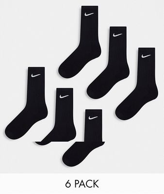 Nike Everyday Cushioned 6 pack socks in black