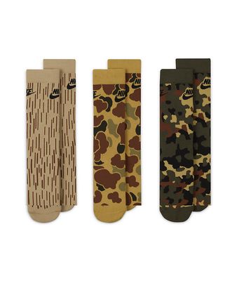 Nike Everyday Essential camo 3 pack crew socks in multi