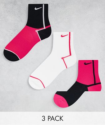 Nike Everyday Plus 3 pack ankle socks in multi