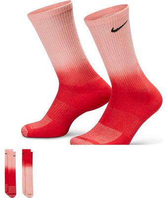 Nike Everyday Plus Cushioned crew socks in red/pink-Multi