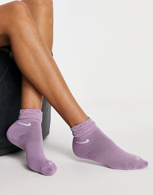 Nike Everyday Plus Cushioned frilly sock in lilac-Purple