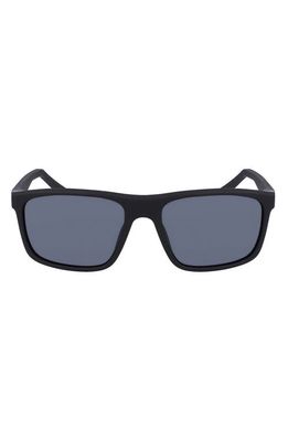 Nike Fire L 58mm Polarized Rectangular Sunglasses in Matte Black/Polar Grey