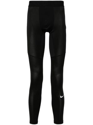 Nike Fitness logo-waistband compression tights - Black