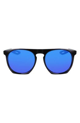 Nike Flatspot XXII 52mm Geometric Sunglasses in Obsidian/Ultraviolet Mirror