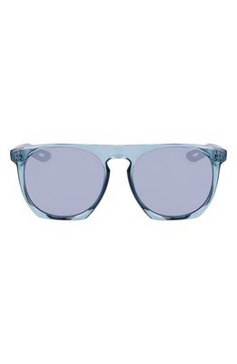 Nike Flatspot XXII 52mm Geometric Sunglasses in Worn Blue/Silver Flash