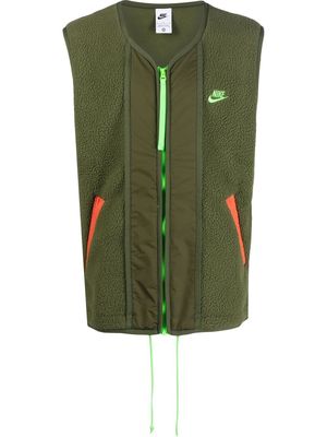 Nike fleece-panelled sleeveless gilet - Green