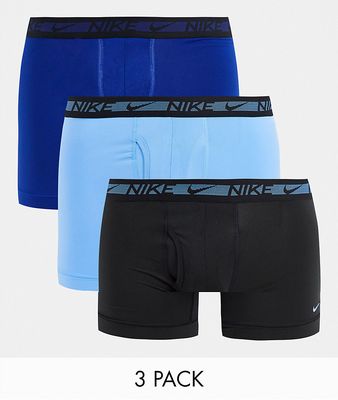 Nike Flex Micro 3 pack boxer briefs in blue-Multi