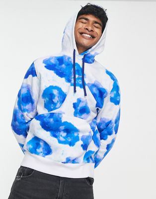 Nike Floral all-over burnout print hoodie in gray