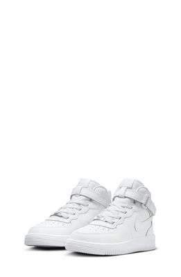 Nike Force 1 Mid EasyOn Sneaker in White/White/White