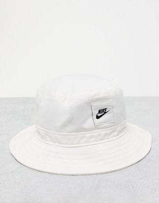 Nike Futura logo bucket hat in white