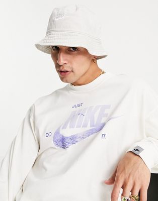 Nike Futura washed bucket hat in beige-Neutral