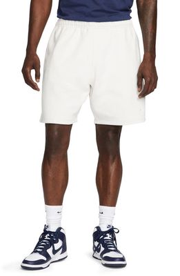 Nike Gender Inclusive Solo Swoosh Fleece Shorts in Phantom/White