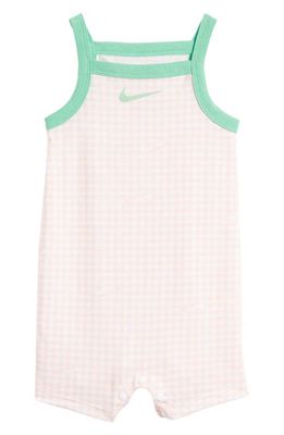 Nike Gingham Knit Romper in Pink Bloom