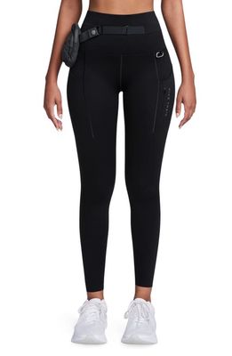 Nike Go Trail High Waist Pocket Leggings with Detachable Pack in Black/Dk Smoke Grey
