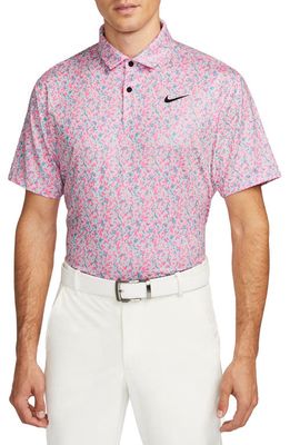 Nike Golf Dri-FIT Camo Stretch Golf Polo in Pink Foam /Black