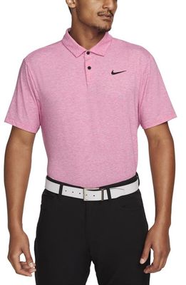 Nike Golf Dri-FIT Heathered Golf Polo in Fireberry/Black