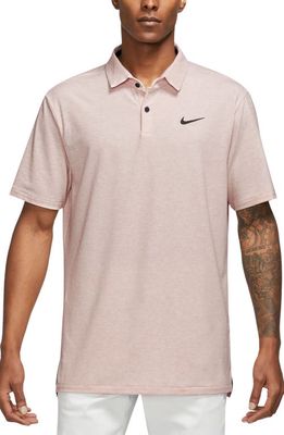 Nike Golf Dri-FIT Heathered Golf Polo in Pink Oxford/Black 