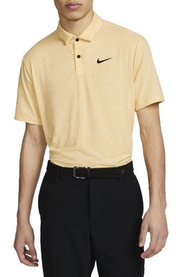 Nike Golf Dri-FIT Heathered Golf Polo in Topaz Gold/Black
