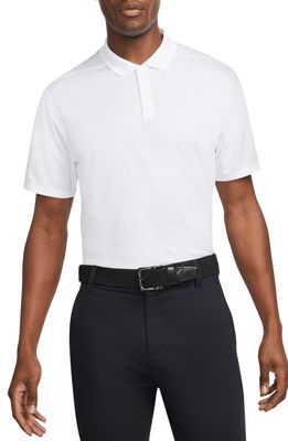 Nike Golf Dri-FIT Piqué Golf Polo in White/Black