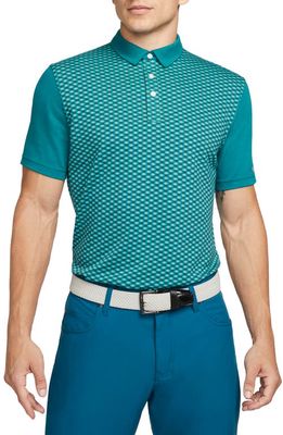 Nike Golf Dri-FIT Player Argyle Polo in Bright Spruce/Brushed Silver