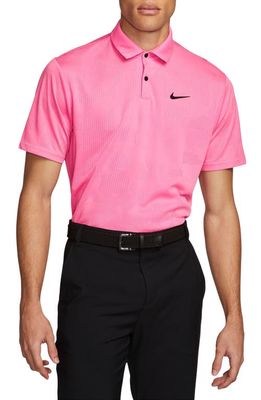 Nike Golf Dri-FIT Tour Jacquard Golf Polo in Pink Glow/Black
