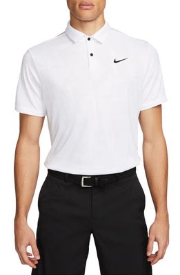 Nike Golf Dri-FIT Tour Jacquard Golf Polo in White/Black