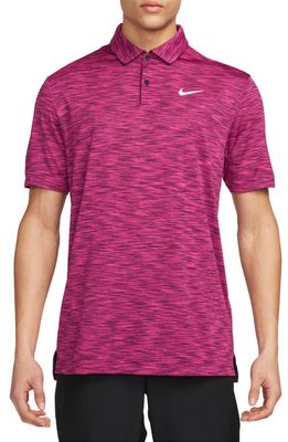 Nike Golf Dri-FIT Tour Space Dye Performance Golf Polo in Bordeaux/Fireberry/White 