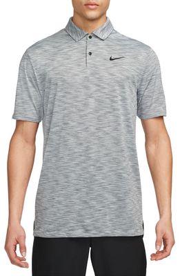 Nike Golf Dri-FIT Tour Space Dye Performance Golf Polo in Smoke Grey/Black 