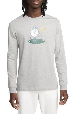 Nike Golf Long Sleeve Graphic T-Shirt in Dark Grey Heather