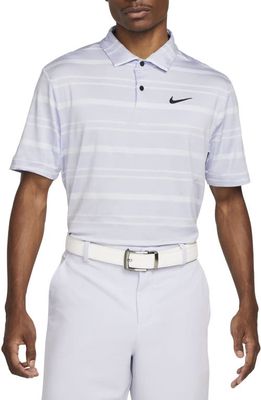 Nike Golf Tour Stripe Golf Polo in Purple/Grey/Black