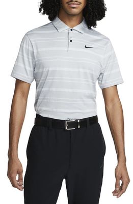 Nike Golf Tour Stripe Golf Polo in Smoke Grey/Grey/Black